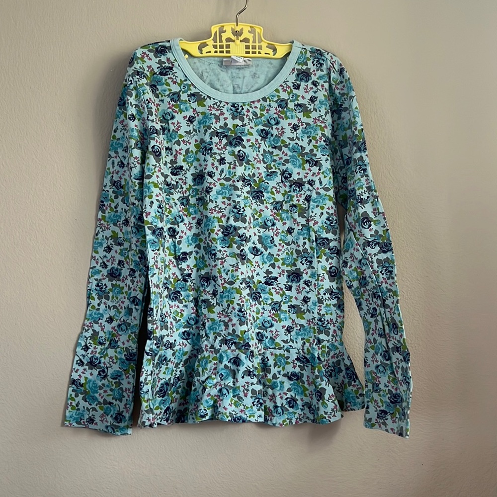 Naartjie blue floral peplum top